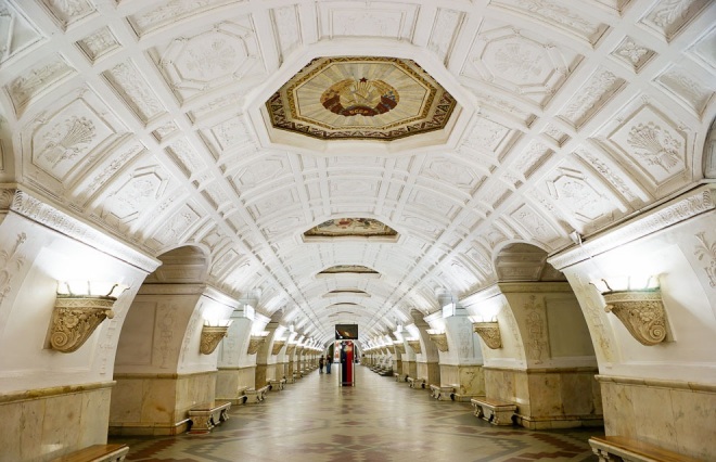 Belorusskaya circle, hall, circle line, metro, Moscow, Russia